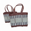 Palorosa Mercado two tone market basket, small, in chocolate and palm, alternate view