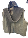 Purlgurl hand knitted hooded scarf in grey, alternate view