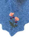 Purlgurl triangle scarf shawl with embroidery