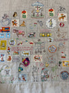 Rebecca Manning hand stitched baby quilt in linen and cotton