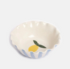 Scarpa Imports stripey fluted dessert bowls in blue stripe and lemon