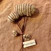 Sophie Digard carded wool brooch with striped oatmeal leaves and buds