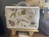 Sophie Digard woollen tote bag in pale grey with appliqued animals