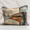 Swarm canvas zip clutch in White Sails, vintage painting of a sailing boat