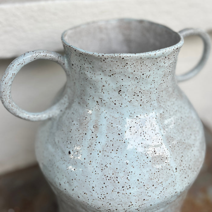 The Captains Table duck egg blue speckle vase, large, alternate view
