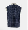 Traces of Me Anna sleeveless silk blouse in navy check, back view