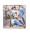 Traces of Me silk square scarf in a blue and grey botanical print