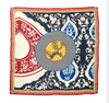 Traces of Me silk square scarf in a red and navy ornamental print