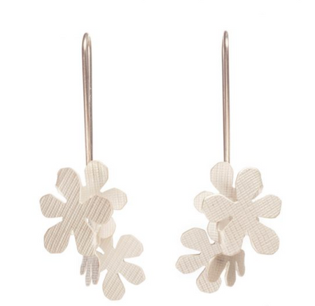 Yuko Fujita Jasmine drop earrings in silver, alternate view