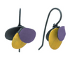 Yuko Fujita Violet petal two tone earrings in magenta and fuchsia, alternate view