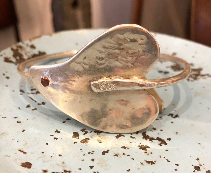 Silver 'saddle' bangle