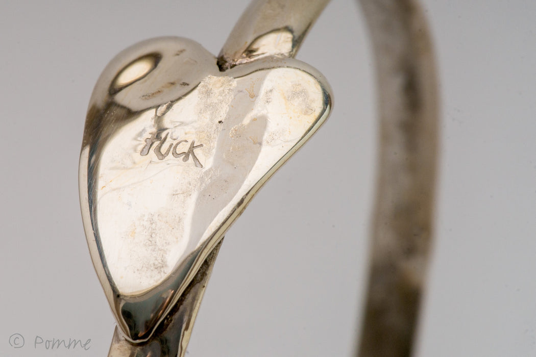 Love on the side /Silver heart bangle