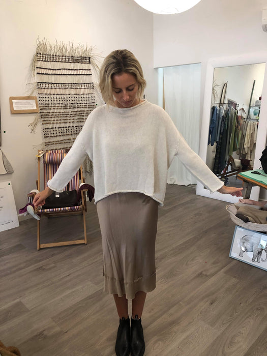 Roll neck cotton jumper