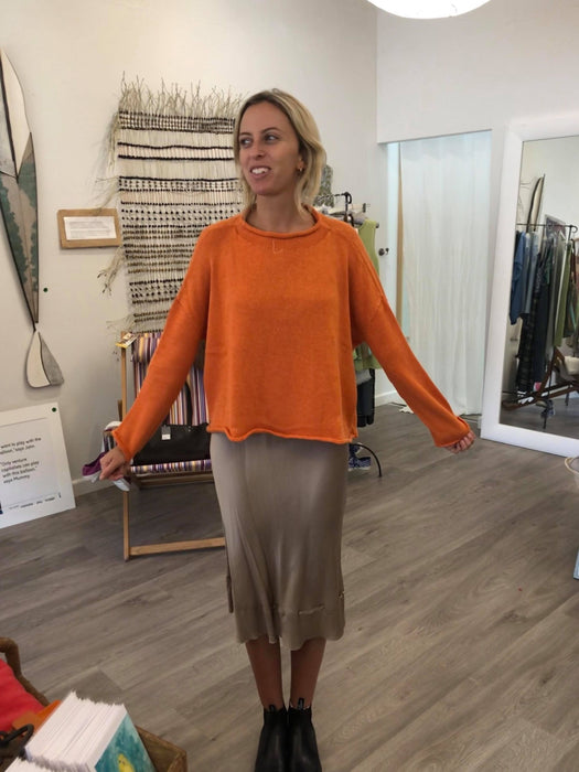 Roll neck cotton jumper