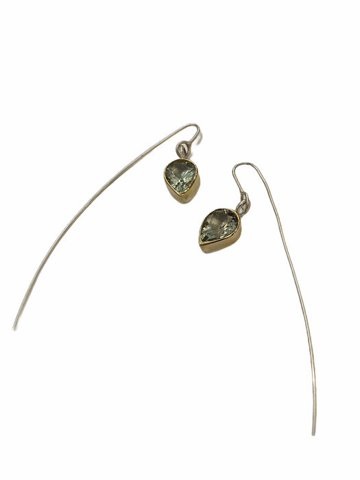 Mint quartz drop earrrings on silver wire