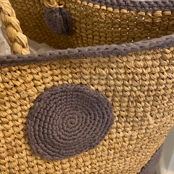 Madrague basket with blue dots