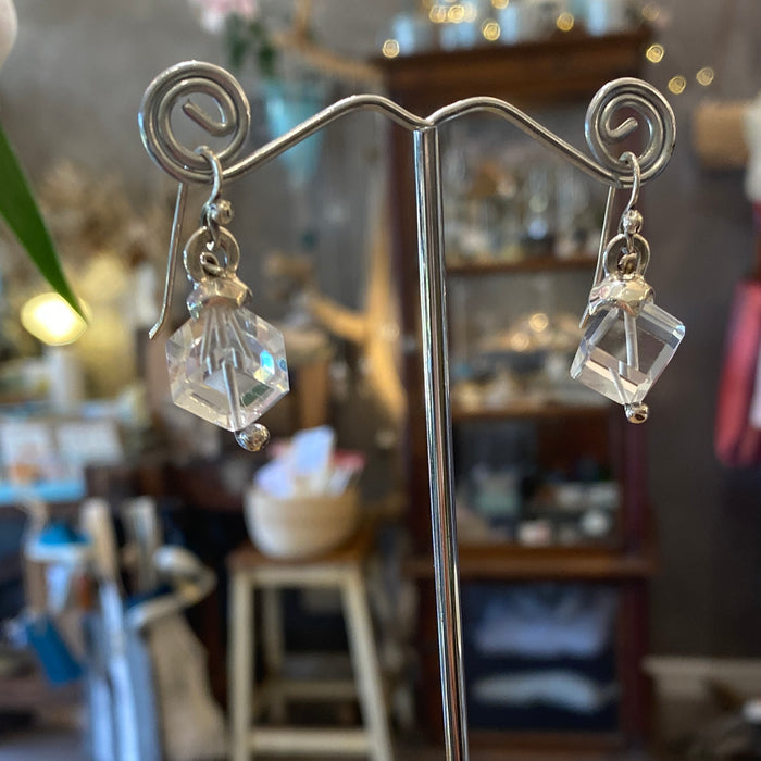 Ice cube quartz earrings