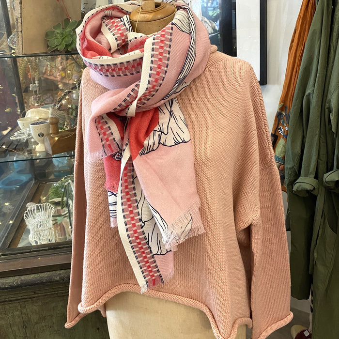 Roll neck cotton jumper