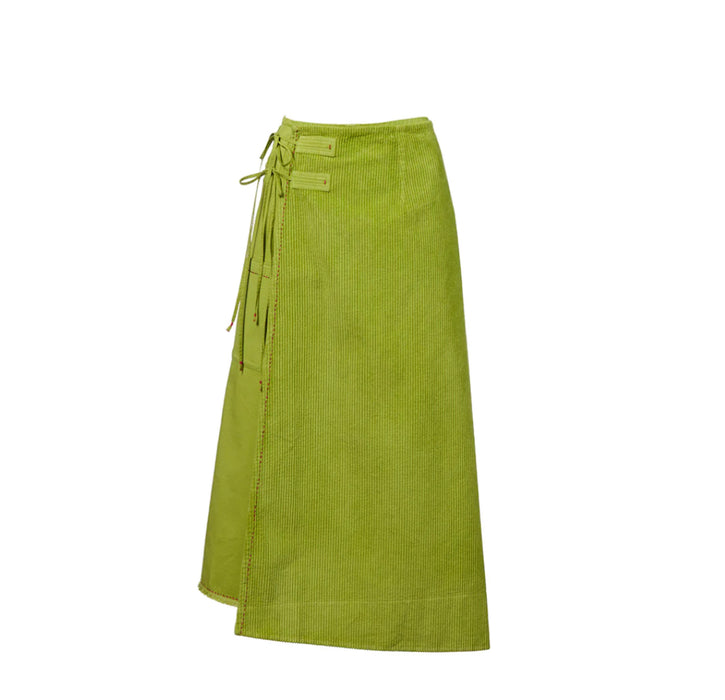 Wrap skirt overlap dye