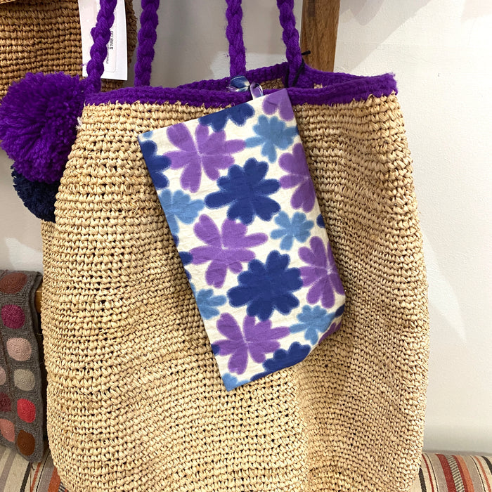 Purple pom pom madrague shopper (med)