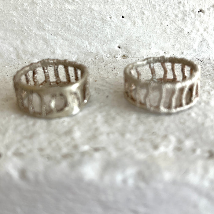 Ring silver ladder ring