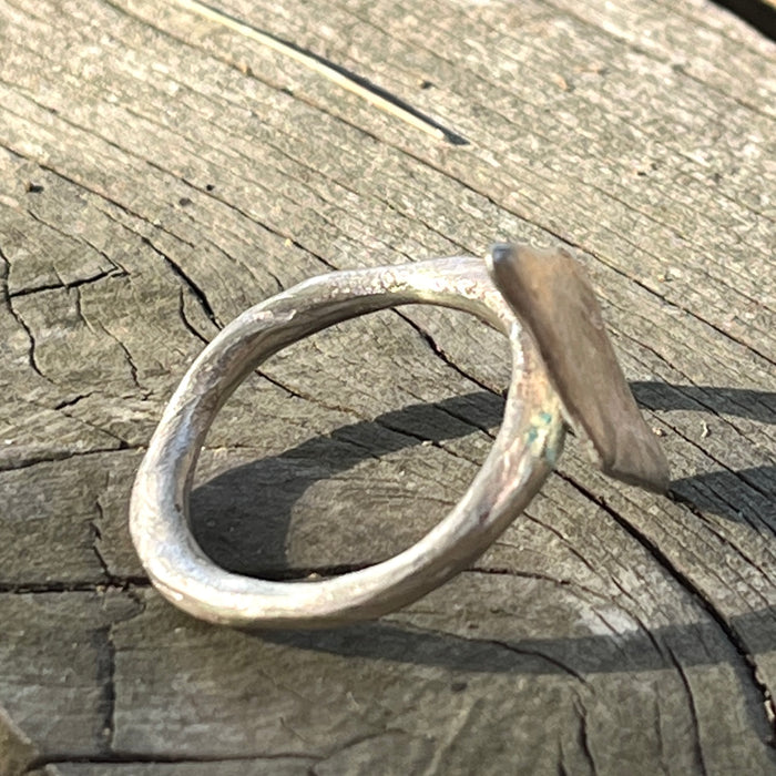 Silver diamond shaped ring