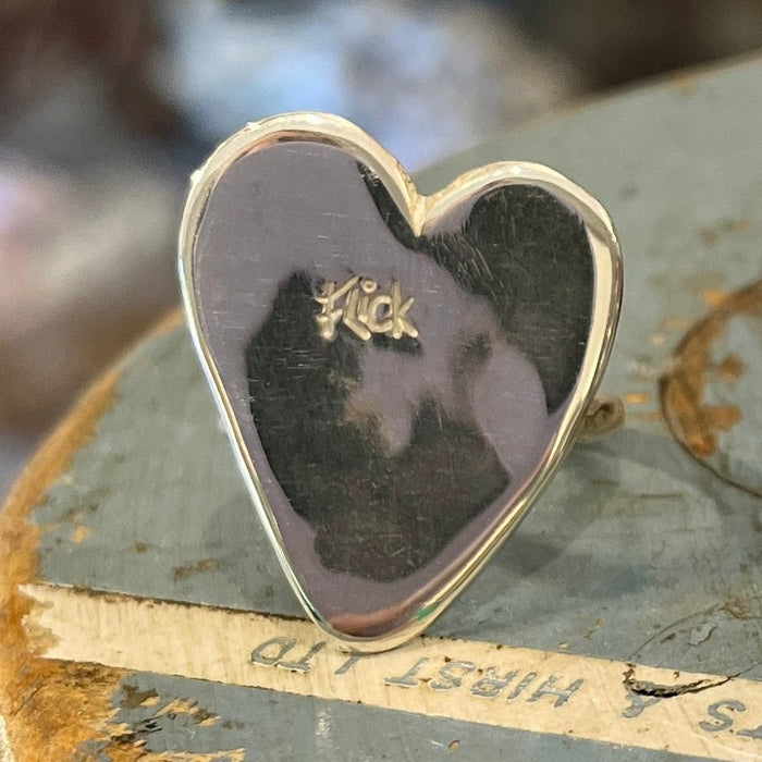 Silver heart ring XL heart