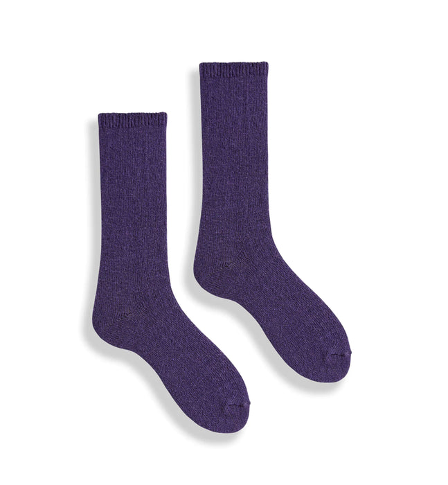 Cashmere honeycomb crew sock