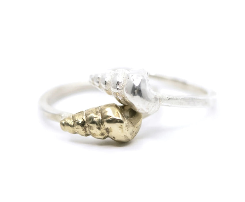 Brass cone shell ring