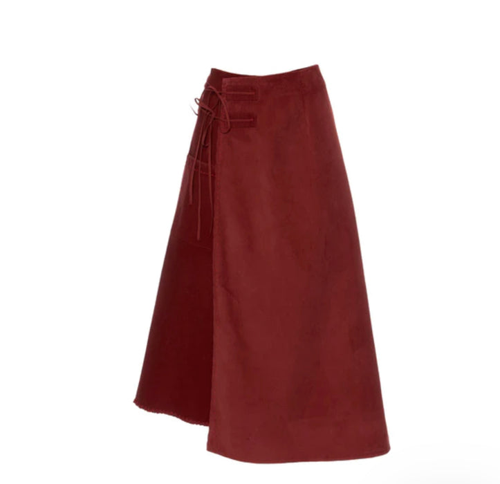 Wrap skirt overlap dye
