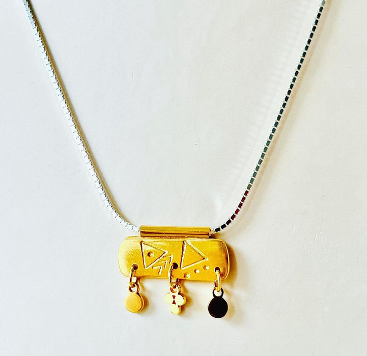 'Zagora' - gold plated bar necklace