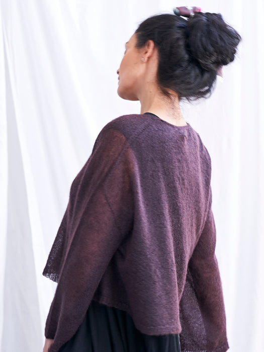 Cropped mohair v neck jumper | Luna