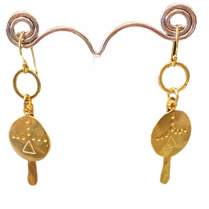 Vikings charm earrings gold plated