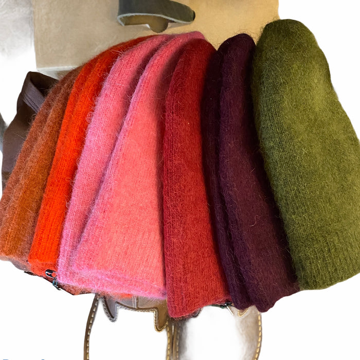 Angora wool beanies
