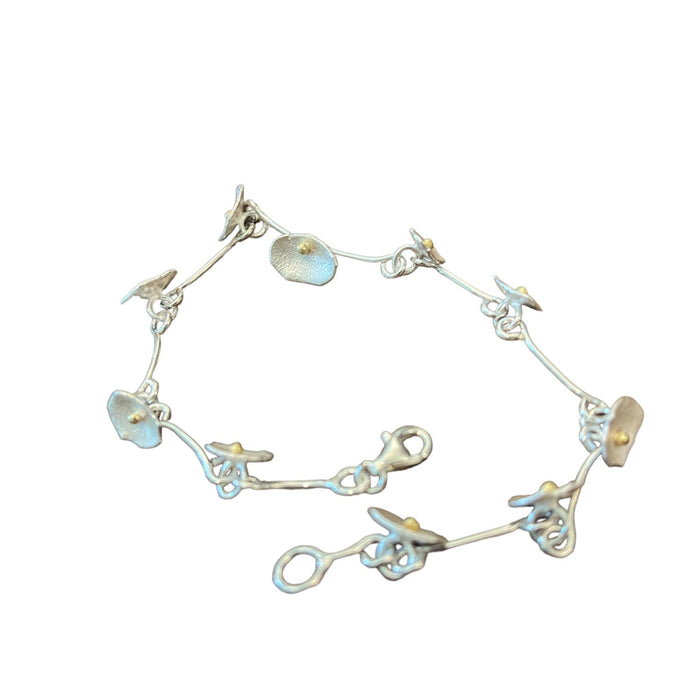 Silver petal 'honesty' bracelet