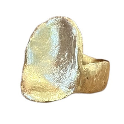 Large gold pebble ring