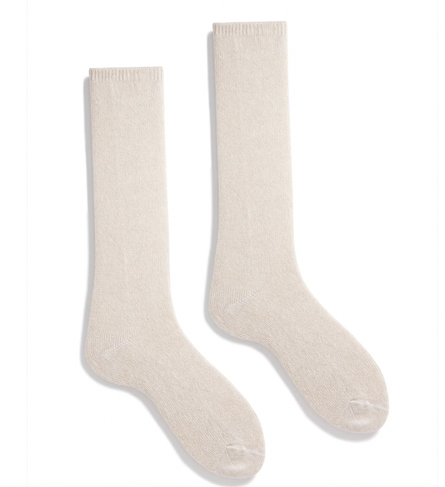 Cashmere honeycomb crew sock