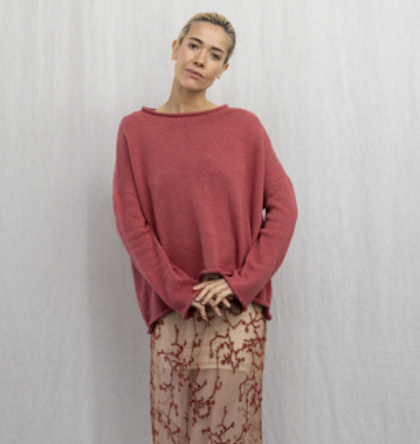 Roll neck cotton jumper