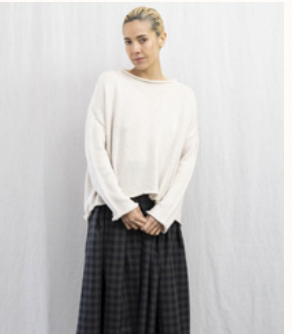 Roll neck cotton jumper