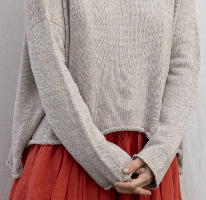 Roll neck cotton jumper