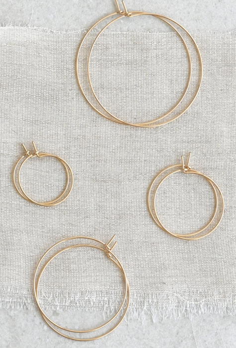 Simple gold filled hoop earrings