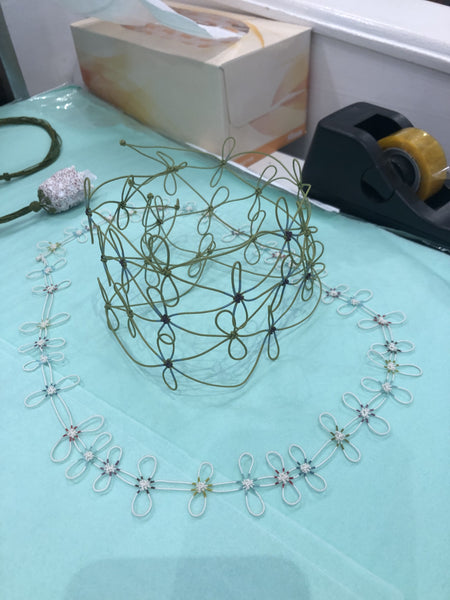 Aude Tahon green flower choker cuff