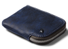 Bellroy Card Pocket zip leather wallet in ocean blue, closed front view
