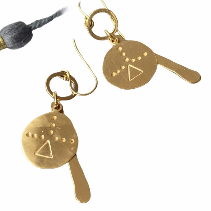 Vikings charm earrings gold plated