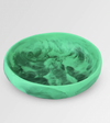 Dinosaur Designs small Earth bowl in leaf, mint green resin with dark marbling