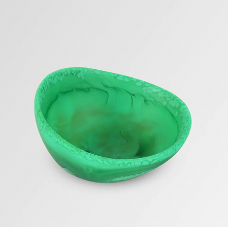Dinosaur Designs Flow spice dish in green swirled resin