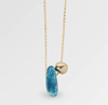 Dinosaur Designs Joie de vivre necklace, blue resin pebble and gold bead on fine gold chain
