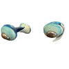 Dinosaur Designs Mineral button cufflinks in blue lagoon resin with silver, pair