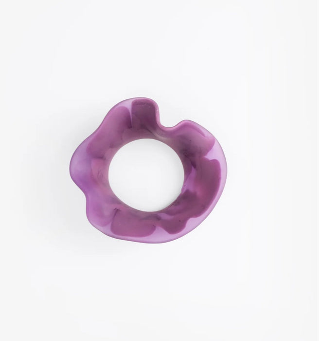 Dinosaur Designs Orchid resin bangle in grape purple, top view