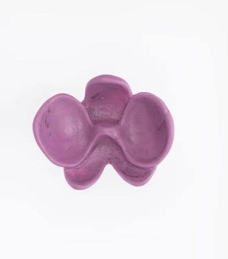 Dinosaur Designs Orchid resin ring in grape purple, top view of the petals